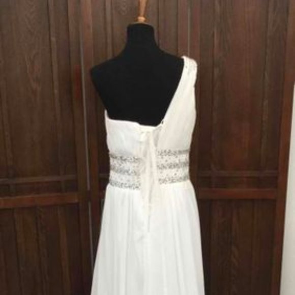 Wedding Dress Izidress White One Shoulder - Picture 6 of 10